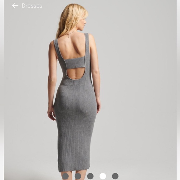 Superdry Textured Knit Midi Dress. Grey. Size Medium. EUC. - Picture 3 of 8